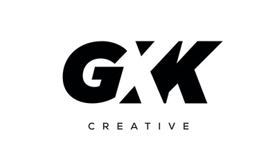 GXK letters negative space logo design. creative typography monogram vector	