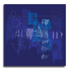 Abstract art design blue background.