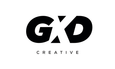 GXD letters negative space logo design. creative typography monogram vector	