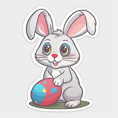 Fototapeta premium Easter Bunny - sticker, cut out