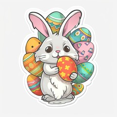 Easter Bunny - sticker, cut out