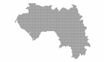 Fototapeta na wymiar Guinea dotted map with grunge texture in dot style. Abstract vector illustration of a country map with halftone effect for infographic. 