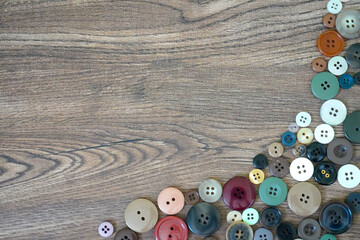 いろいろなボタンで飾った背景画/コピースペース