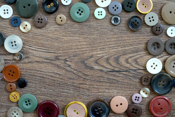 ボタンで飾った枠の背景画/コピースペース