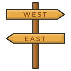 wooden direction sign