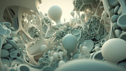 3d rendered illustration bubble like liquid floating in the air generative ai