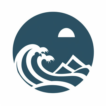 Logomarca sobre &aacute;gua, ondas, mar - criado por IA