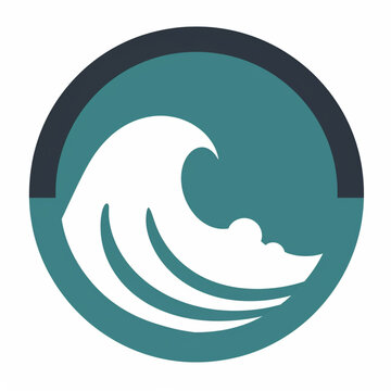Logomarca sobre &aacute;gua, ondas, mar - criado por IA