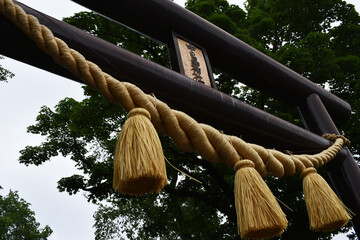 The beautiful entrance of the Japanese Shrine Temple Naka No Shima in Sapporo Japan