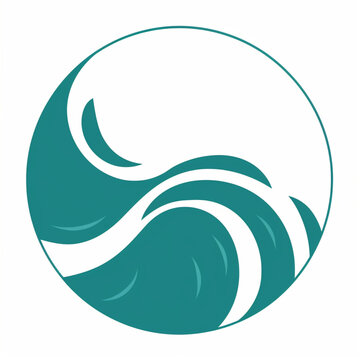 Logomarca sobre &aacute;gua, ondas, mar - criado por IA