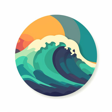 Logomarca sobre &aacute;gua, ondas, mar - criado por IA