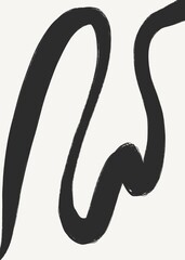 Fototapeta premium minimalist and organic art. black brushstroke. painting with a line. clear background. black color. art for home decor and backgrounds. image for artprint.