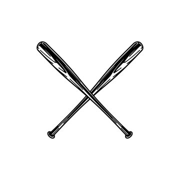 vector illustration of two baseball bats