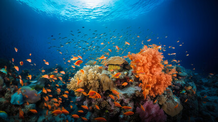 Obraz na płótnie Canvas midjourney generated image of a beautiful underwater world