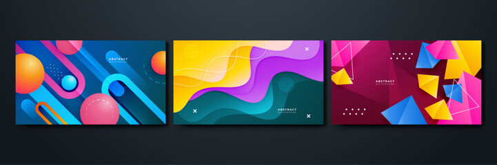 vector abstract background with colorful different shapes
