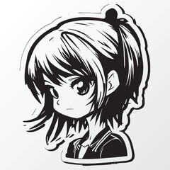 A sketch of a anime girl character line art