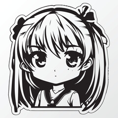 A sketch of a anime girl character line art