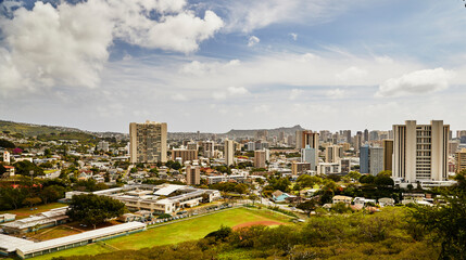 Honolulu Skyline with Diamond Head Crater in the Background