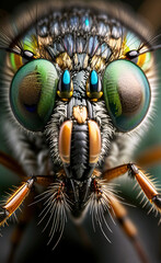 Close-up eyes of a bee/insect  - Created with Generative AI Technology
