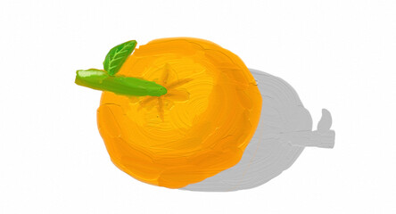 An Orange Fruit Painting. Oranges are round orange-coloured fruit that grow on a tree which can reach 10 meters.