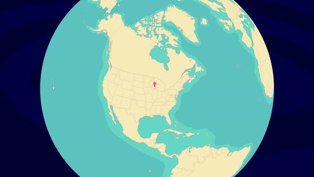 Zooming To Madison Location On Stylish World Globe
