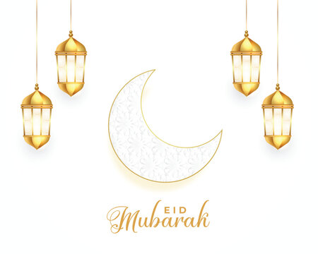 eid mubarak event background with moon and fanoos