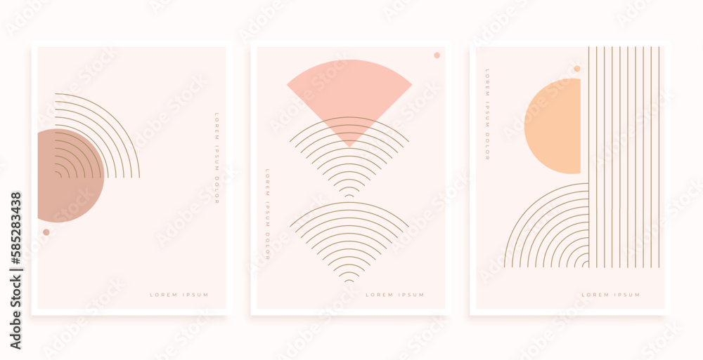 Sticker minimalistic boho pattern poster set for scandinavian touch