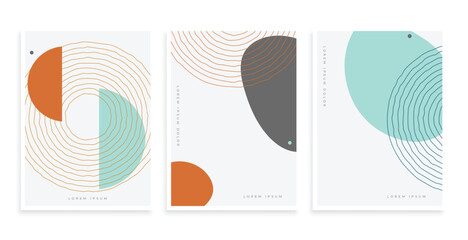abstract geometric lines for scandinavian pattern in set