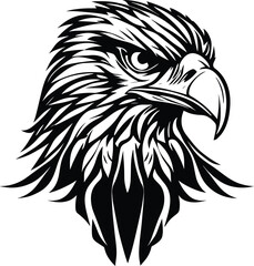 Bald Eagle Logo Monochrome Design Style
