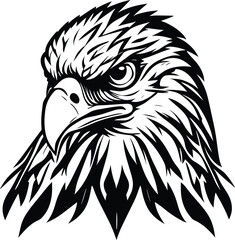 Bald Eagle Logo Monochrome Design Style
