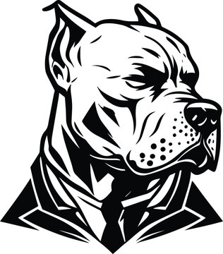 Pitbull Logo Monochrome Design Style
