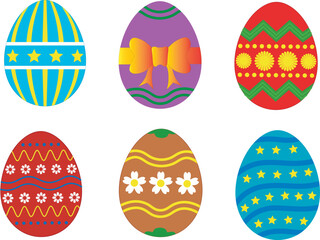 Set of easter eggs flat design on white background with EPS 10 File