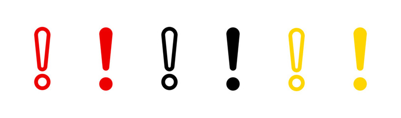 Fototapeta premium Exclamation mark icon set