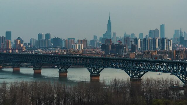 Urban buildings of Nanjing timelapse
