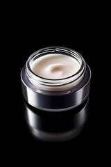 Cosmetic cream bottle packaging luxury on black isolated background