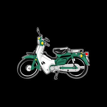 vector illustration of a classic motorcycle c70