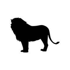 Lion icon, silhouette vector illustration in trendy style. Editable graphic resources for many purposes.