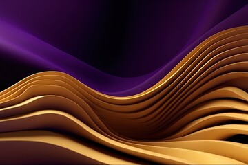 Abstract purple gold neon wave made with generative AI