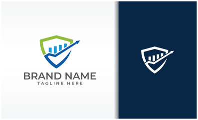 Business finance shield logo vector image