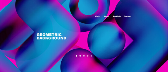 Abstract circles and round shapes landing page background. Vector Illustration For Wallpaper, Banner, Background, Card, Book Illustration, landing page. Pattern design concept