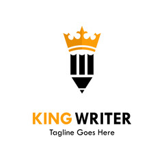 king writer design logo template illustration