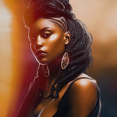 portrait of a moderm black girl