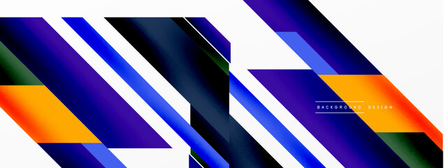 Minimal geometric abstract background. Dynamic 3d lines composition. Trendy techno business template for wallpaper, banner, background or landing