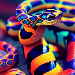Obraz premium poisonous snake with colorful colors