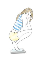 体重が気になるかわいい女性