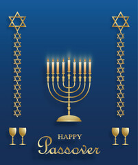 Happy Passover card, the Pessah Jewish holiday 