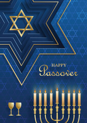 Happy Passover card, the Pessah Jewish holiday 