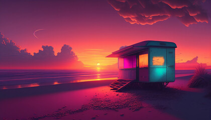 Beautiful Sunset Generative Ai
