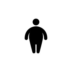 simple fat man icon design vector, obesity symbol - obrazy, fototapety, plakaty