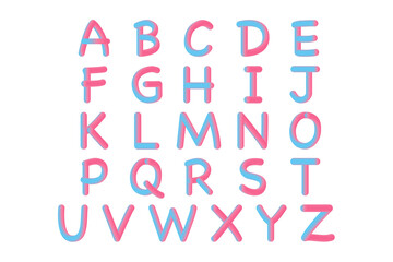 カラフルなアルファベットの大文字(png)